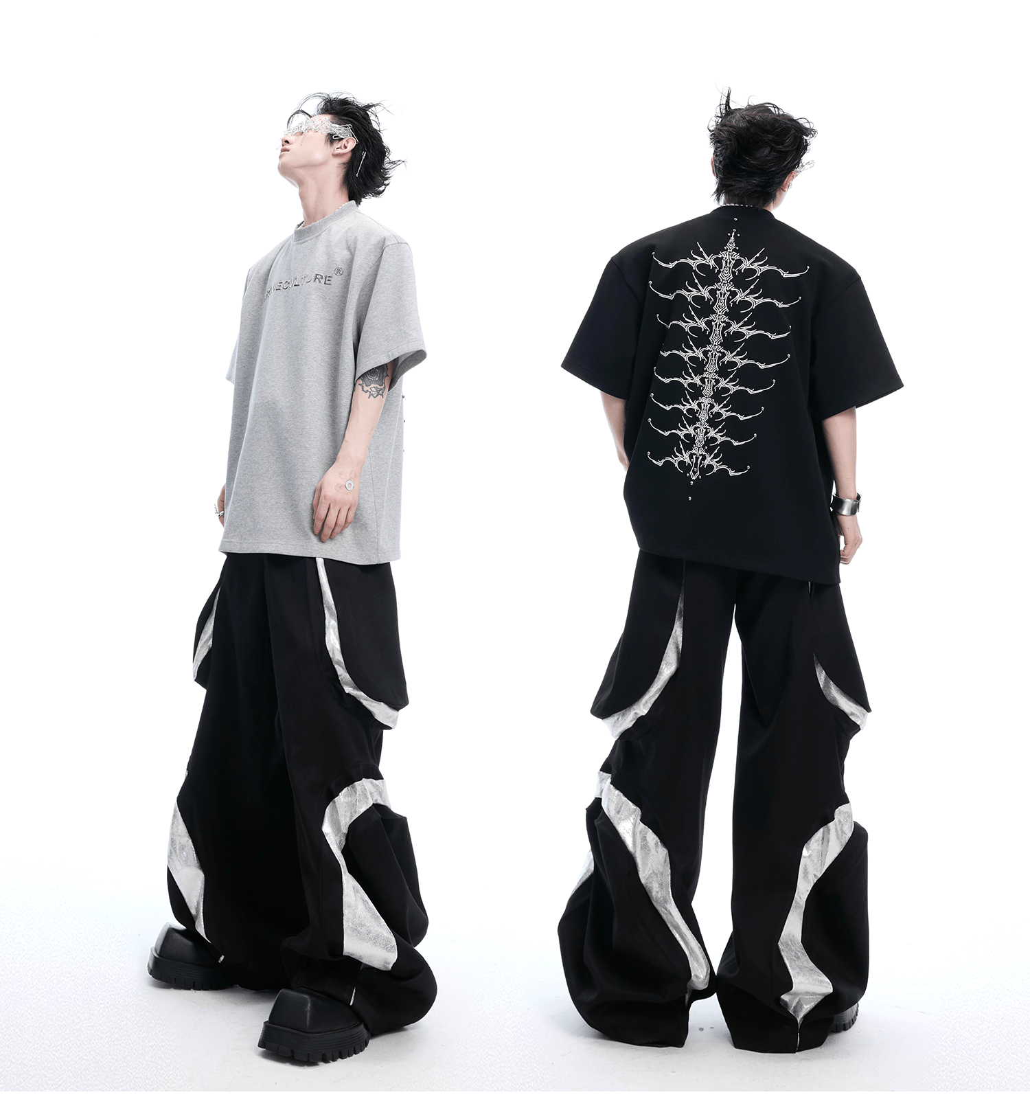 Heavyweight Studded Spine Embroidery Tee - COPPING THREADS - ArguE CulturE