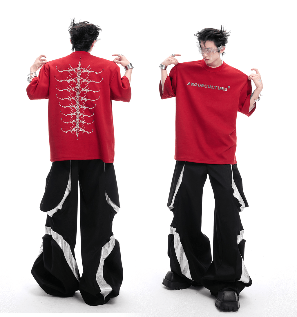 Heavyweight Studded Spine Embroidery Tee - COPPING THREADS - ArguE CulturE