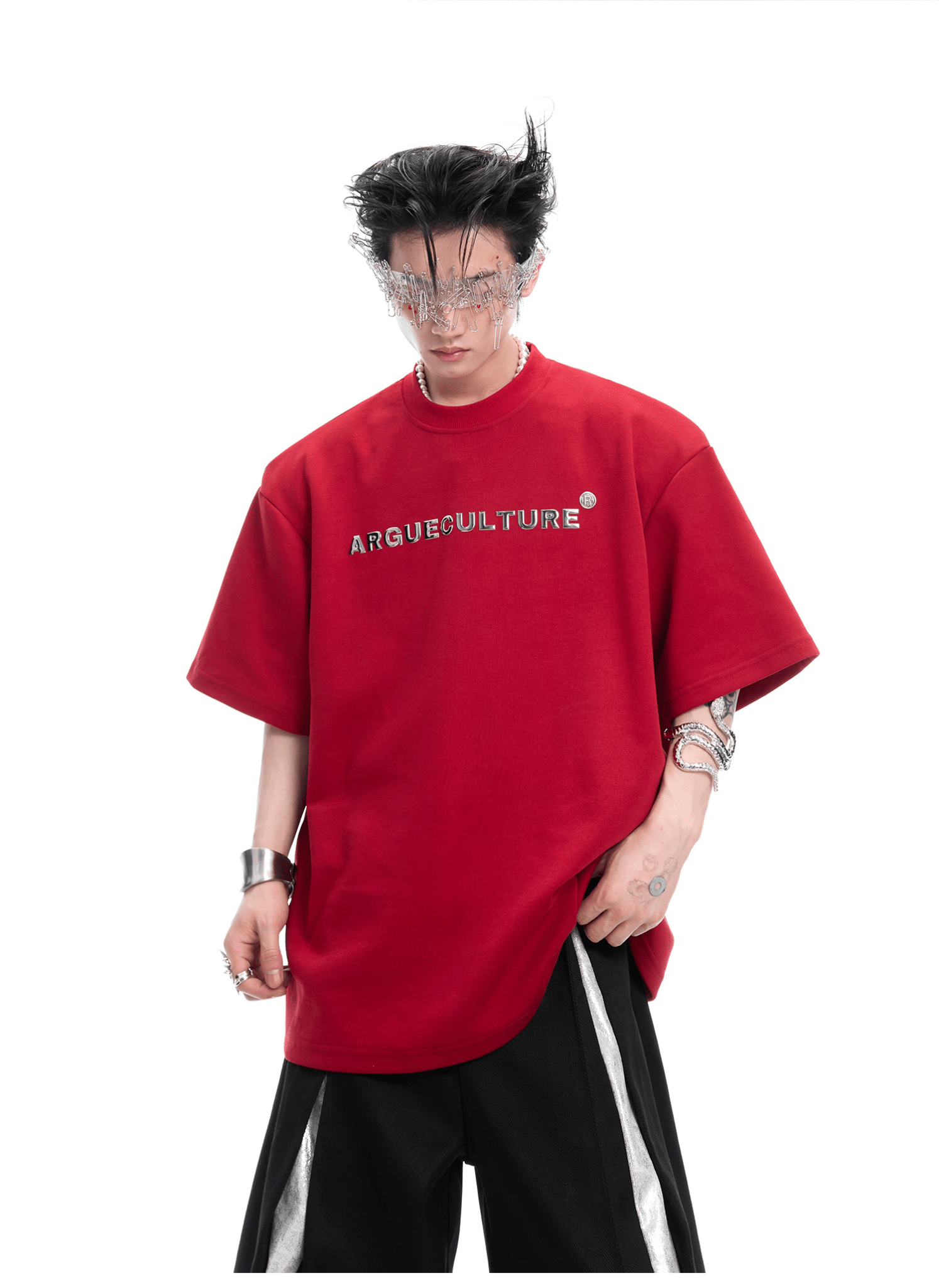 Heavyweight Studded Spine Embroidery Tee - COPPING THREADS - ArguE CulturE