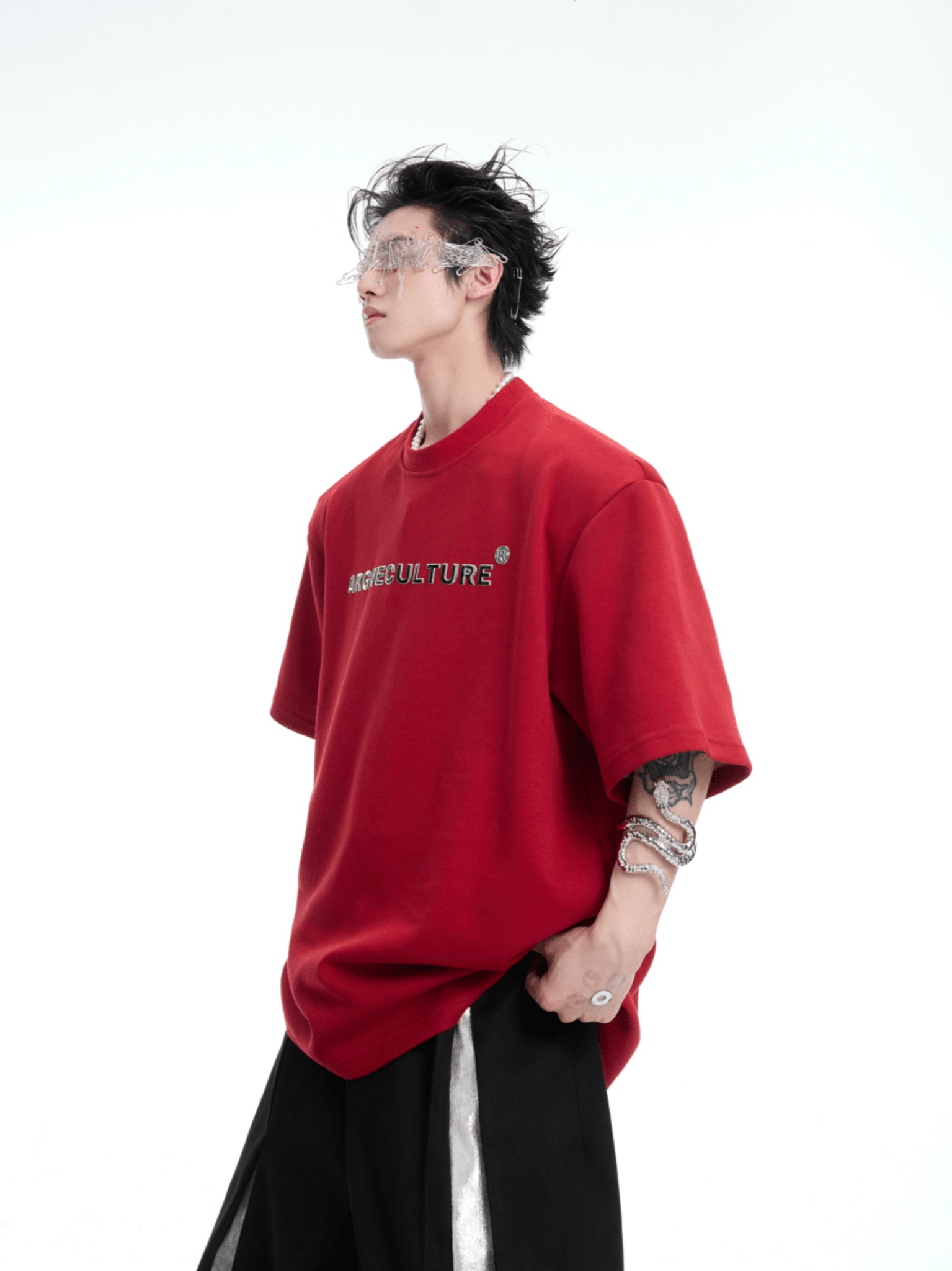 Heavyweight Studded Spine Embroidery Tee - COPPING THREADS - ArguE CulturE