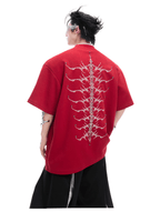 Heavyweight Studded Spine Embroidery Tee - COPPING THREADS - ArguE CulturE
