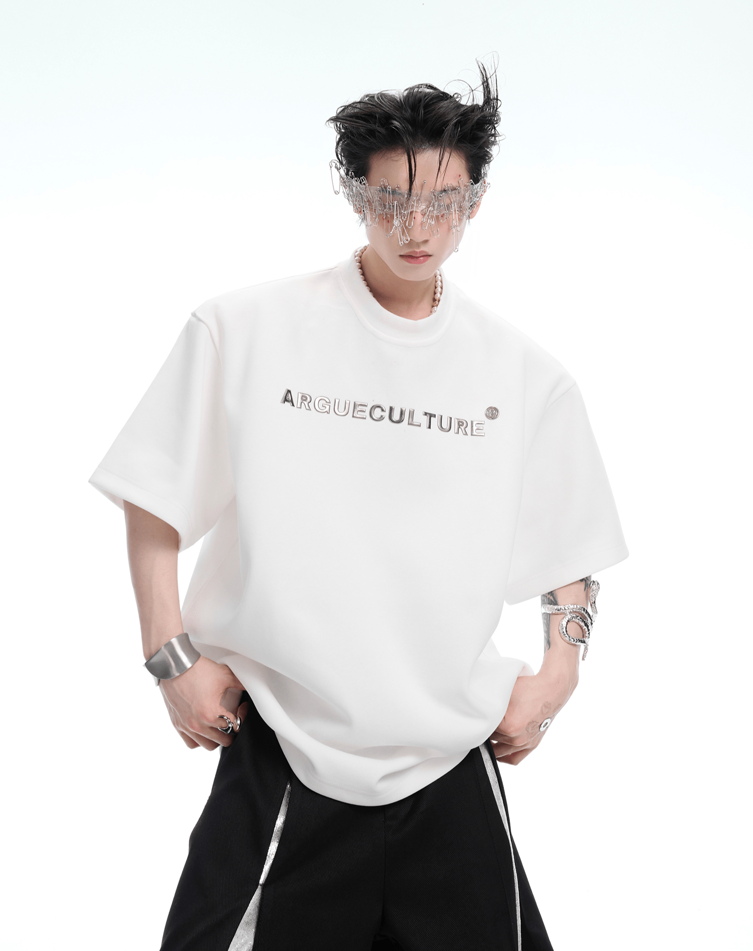 Heavyweight Studded Spine Embroidery Tee - COPPING THREADS - ArguE CulturE