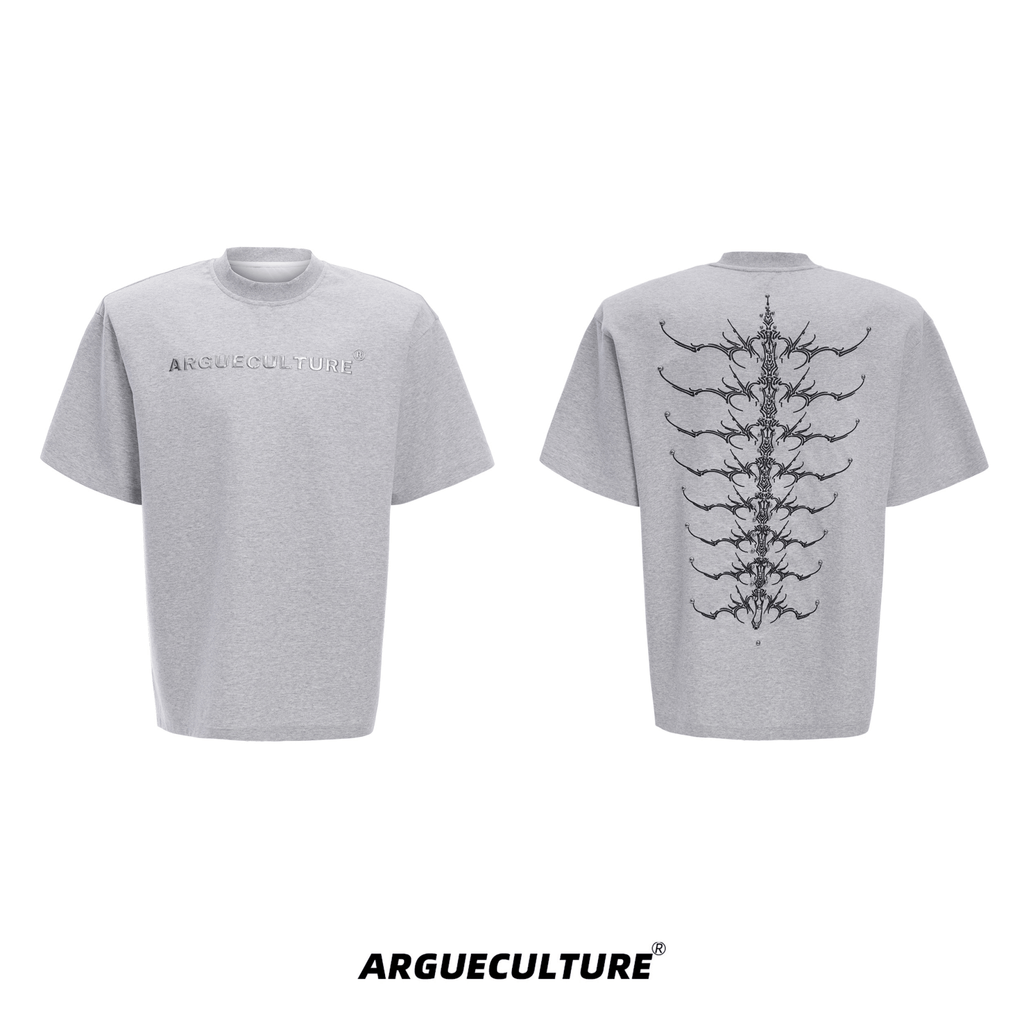 Heavyweight Studded Spine Embroidery Tee - COPPING THREADS - ArguE CulturE