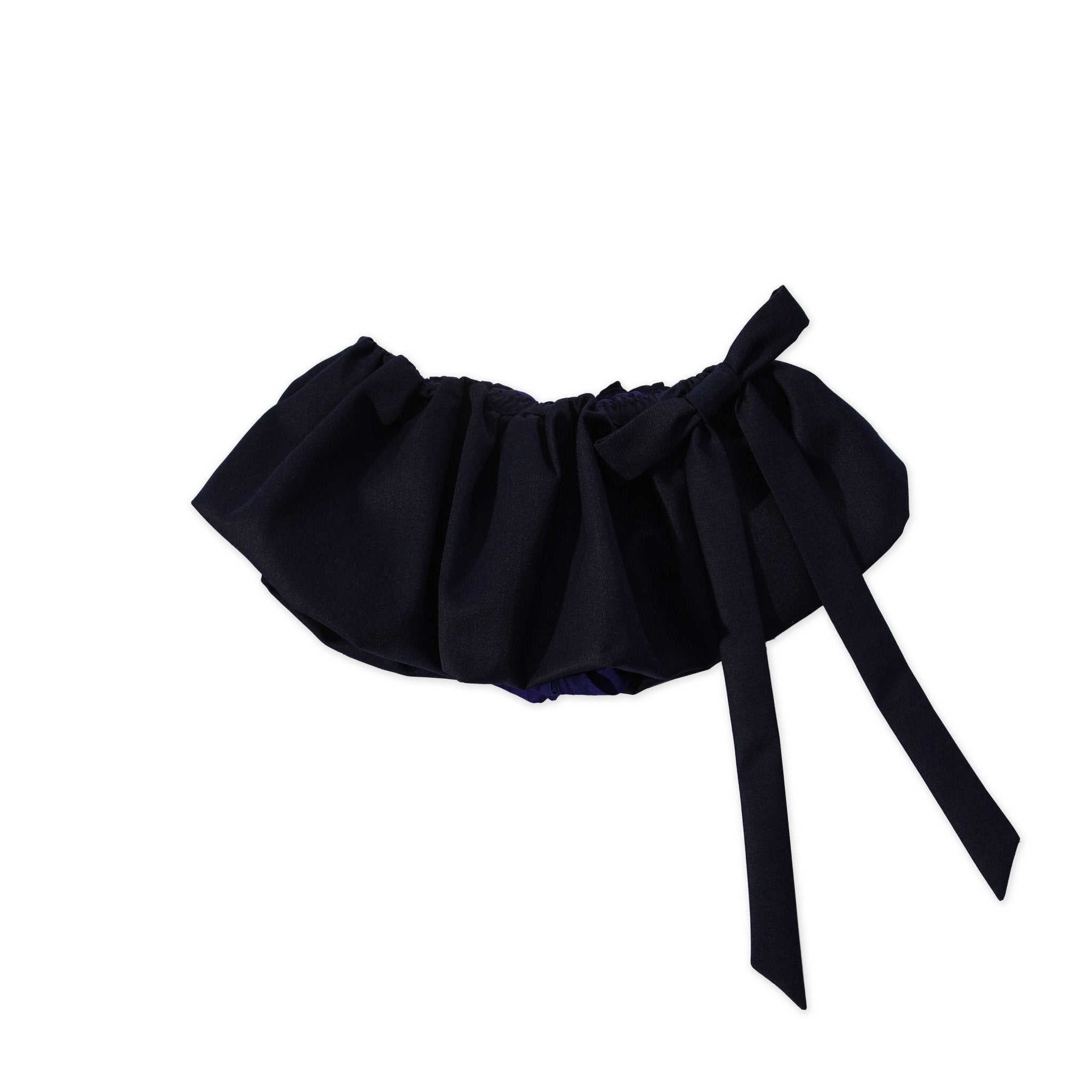 Heavyweight Wool Pleated Bow - Tie Bubble Skirt - COPPING THREADS - MOROMORO