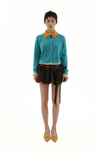 Heavyweight Wool Pleated Bow - Tie Bubble Skirt - COPPING THREADS - MOROMORO