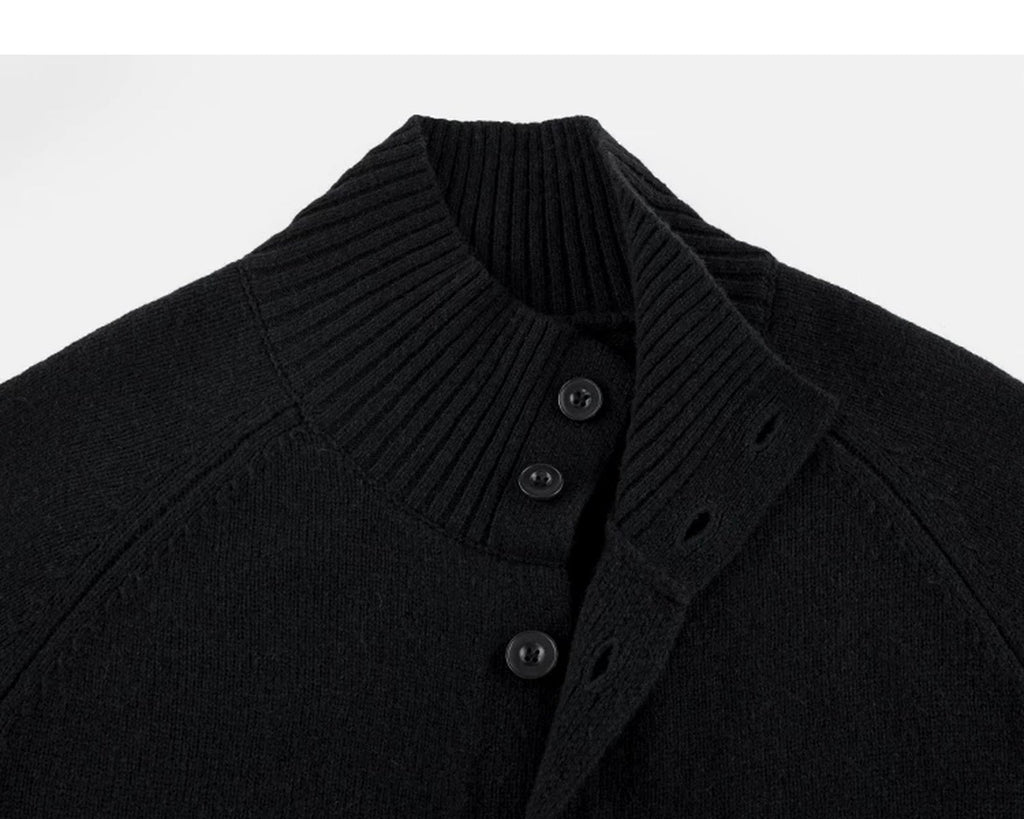 High-Neck Knit Cardigan - COPPING THREADS - IDLT