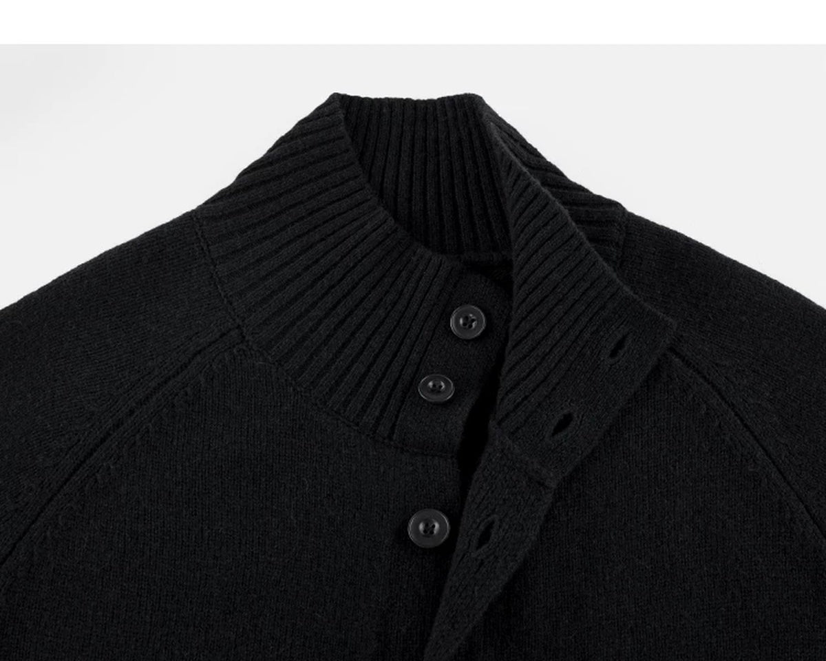 High-Neck Knit Cardigan - COPPING THREADS - IDLT