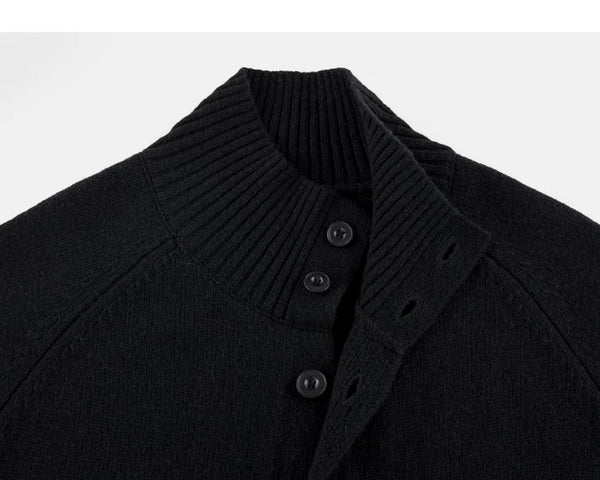 High-Neck Knit Cardigan - COPPING THREADS - IDLT