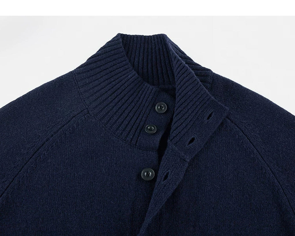 High-Neck Knit Cardigan - COPPING THREADS - IDLT