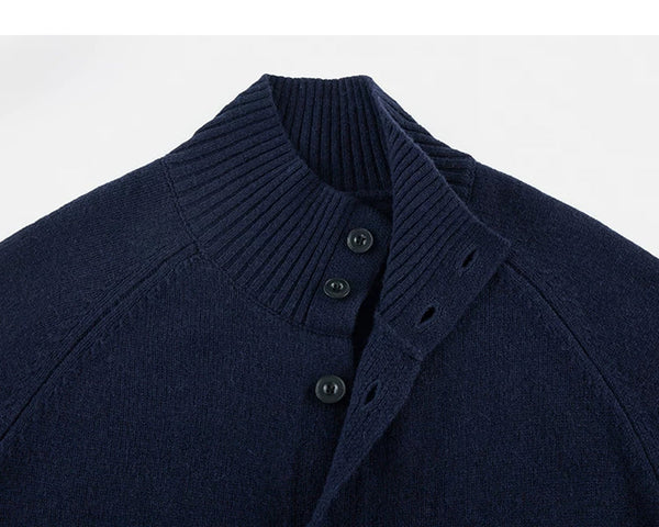 High-Neck Knit Cardigan - COPPING THREADS - IDLT