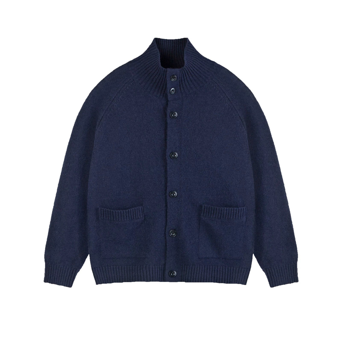 High-Neck Knit Cardigan - COPPING THREADS - IDLT