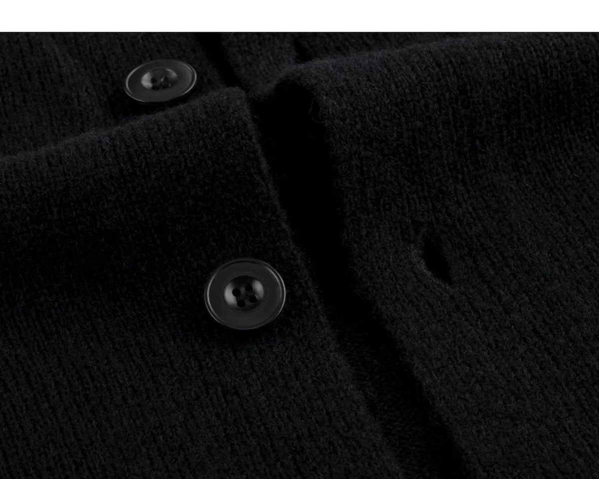 High-Neck Knit Cardigan - COPPING THREADS - IDLT