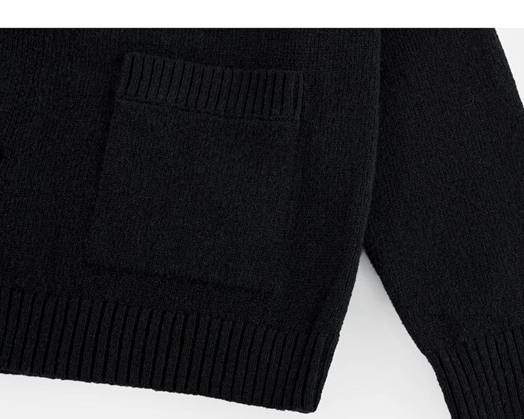 High-Neck Knit Cardigan - COPPING THREADS - IDLT