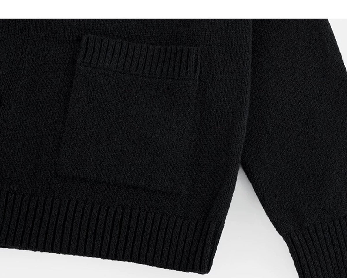 High-Neck Knit Cardigan - COPPING THREADS - IDLT