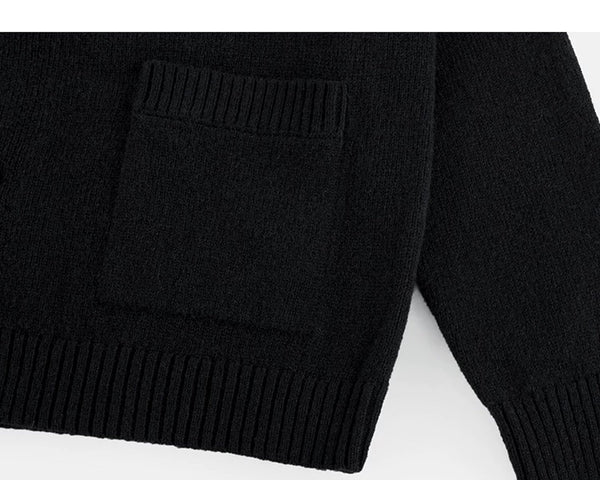 High-Neck Knit Cardigan - COPPING THREADS - IDLT