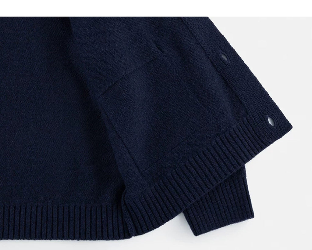 High-Neck Knit Cardigan - COPPING THREADS - IDLT