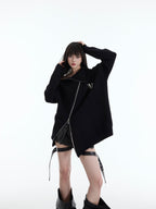 High - Neck Metal Zip - Up Sweater - COPPING THREADS - CT Select