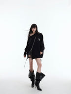 High - Neck Metal Zip - Up Sweater - COPPING THREADS - CT Select