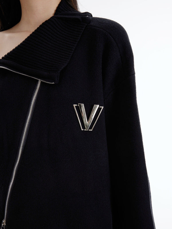 High - Neck Metal Zip - Up Sweater - COPPING THREADS - CT Select