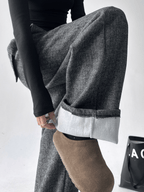 High Waist Drape Effect Wide - Leg Pants - COPPING THREADS - CT Select