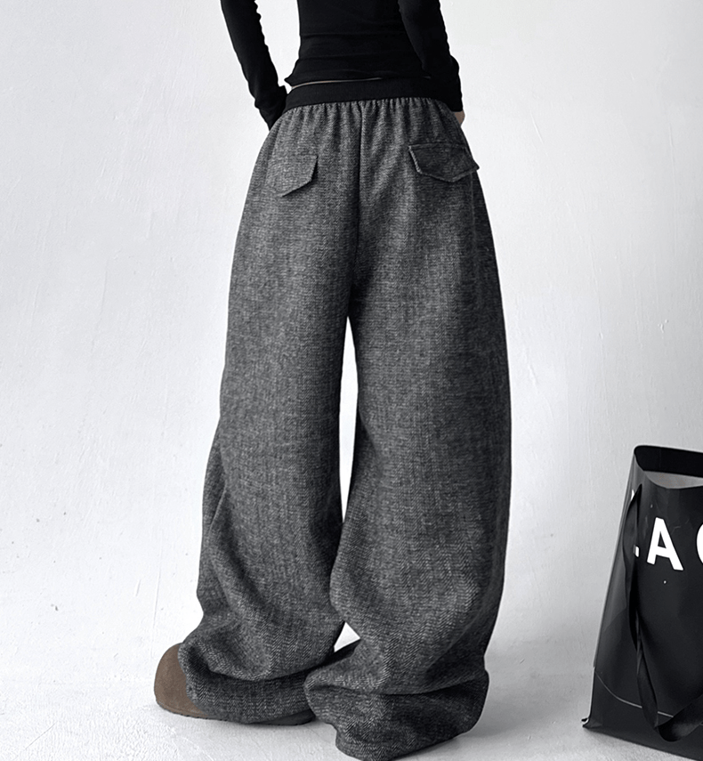 High Waist Drape Effect Wide - Leg Pants - COPPING THREADS - CT Select