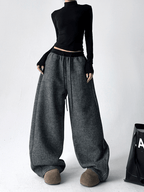 High Waist Drape Effect Wide - Leg Pants - COPPING THREADS - CT Select