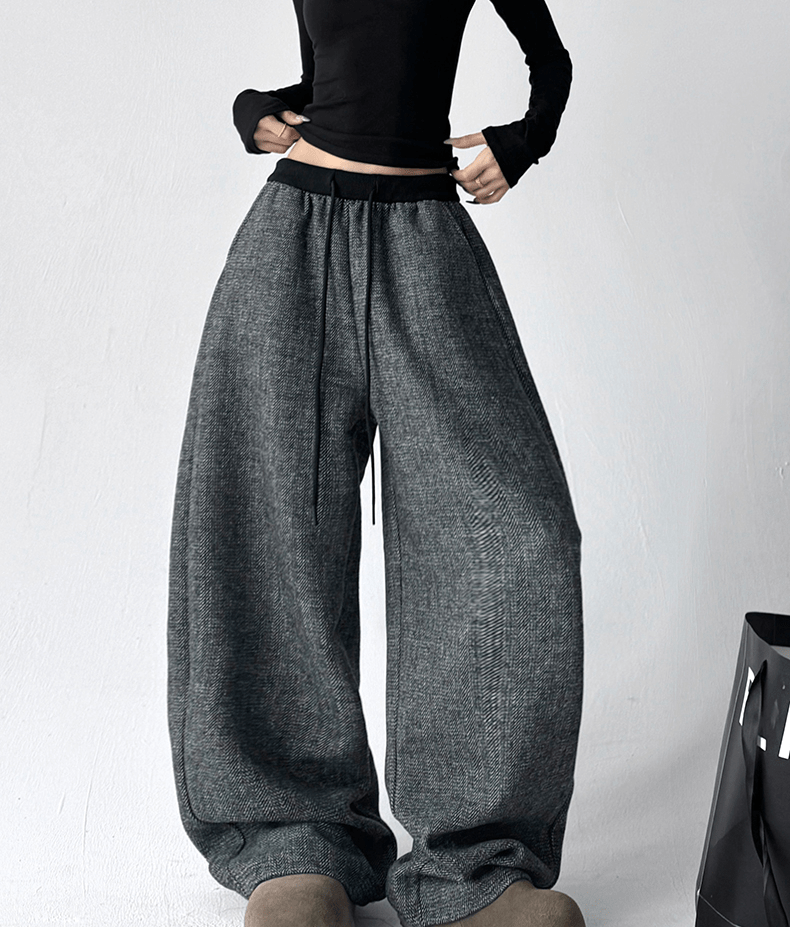 High Waist Drape Effect Wide - Leg Pants - COPPING THREADS - CT Select