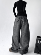 High Waist Drape Effect Wide - Leg Pants - COPPING THREADS - CT Select