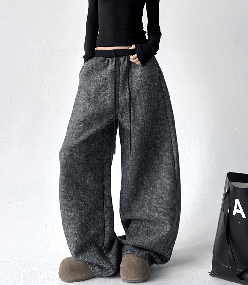 High Waist Drape Effect Wide - Leg Pants - COPPING THREADS - CT Select