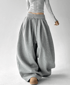 High Waist Fleece Drawstring Wide - Leg Pants - COPPING THREADS - CT Select
