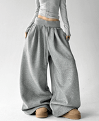High Waist Fleece Drawstring Wide - Leg Pants - COPPING THREADS - CT Select