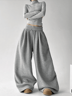 High Waist Fleece Drawstring Wide - Leg Pants - COPPING THREADS - CT Select