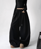 High Waist Fleece Drawstring Wide - Leg Pants - COPPING THREADS - CT Select
