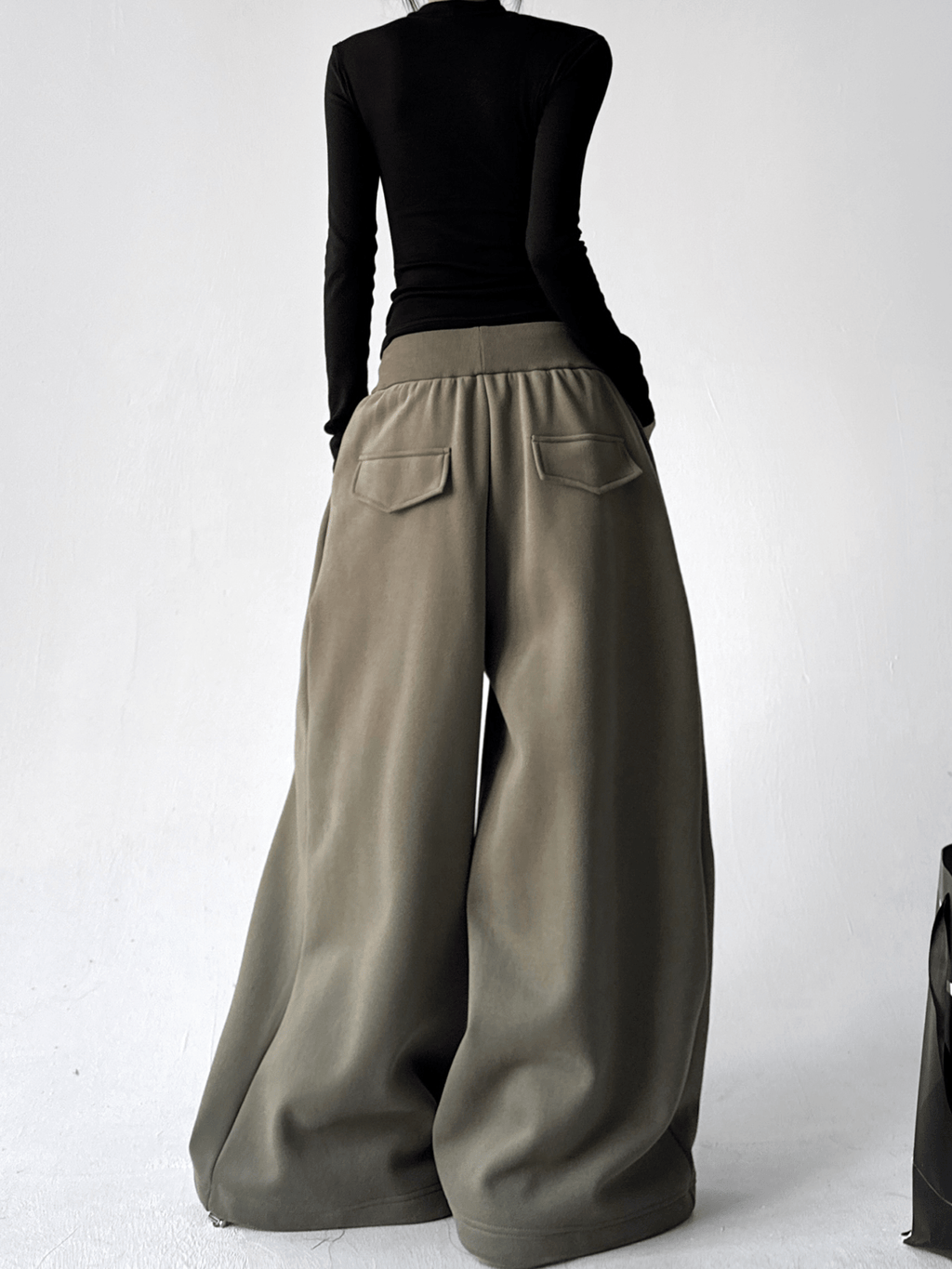 High Waist Fleece Drawstring Wide - Leg Pants - COPPING THREADS - CT Select