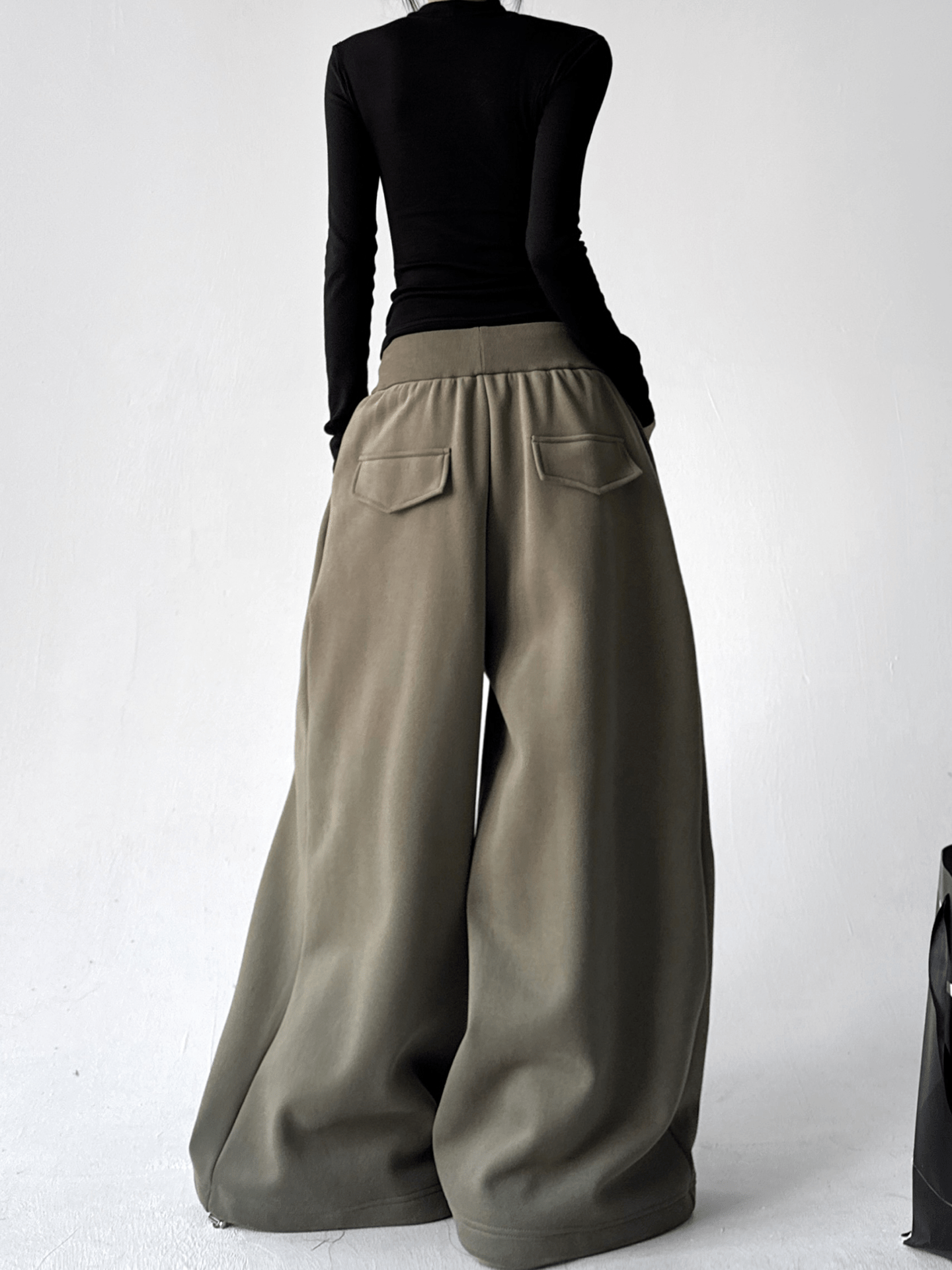 High Waist Fleece Drawstring Wide - Leg Pants - COPPING THREADS - CT Select