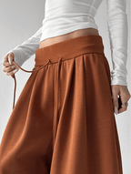 High Waist Fleece Drawstring Wide - Leg Pants - COPPING THREADS - CT Select