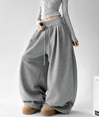 High Waist Fleece Drawstring Wide - Leg Pants - COPPING THREADS - CT Select