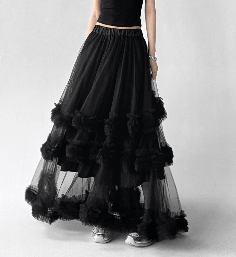 High - Waist Layered Tulle Maxi Skirt – CT5258 - COPPING THREADS - CT Select