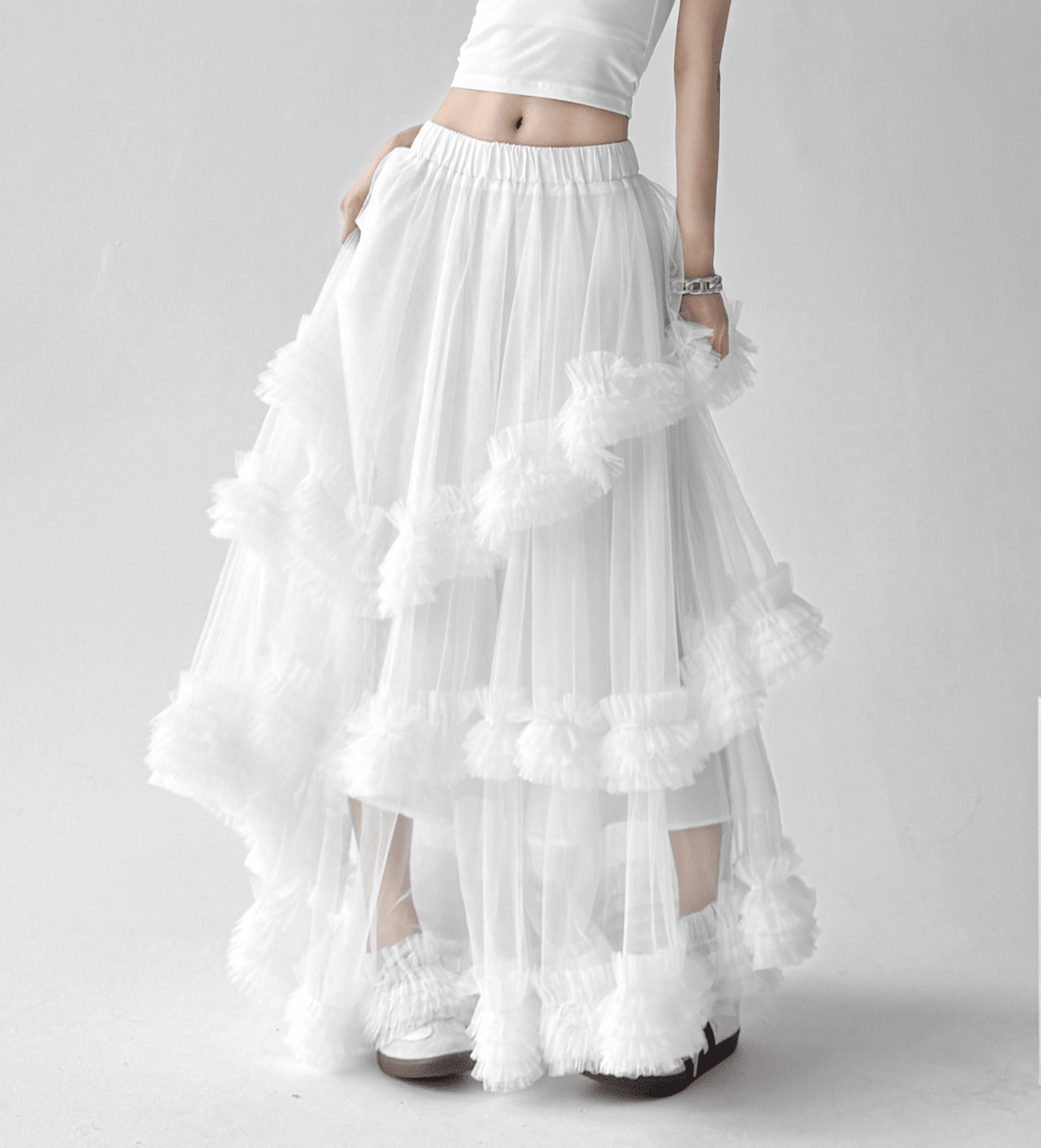 High - Waist Layered Tulle Maxi Skirt – CT5258 - COPPING THREADS - CT Select