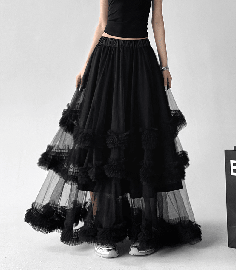 High - Waist Layered Tulle Maxi Skirt – CT5258 - COPPING THREADS - CT Select