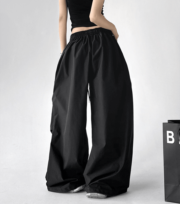 High - Waist Wide - Leg Drawstring Parachute Pants – CT6668 - COPPING THREADS - CT Select