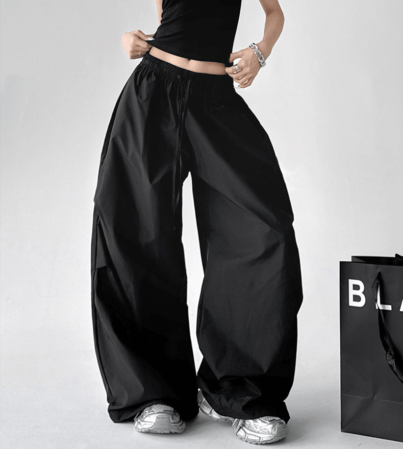 High - Waist Wide - Leg Drawstring Parachute Pants – CT6668 - COPPING THREADS - CT Select Main image
