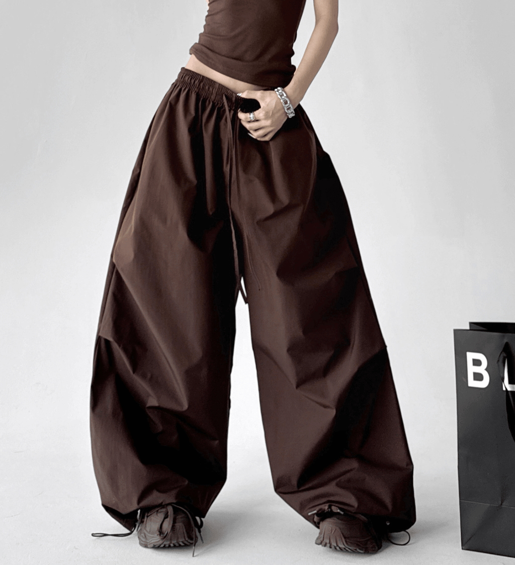 High - Waist Wide - Leg Drawstring Parachute Pants – CT6668 - COPPING THREADS - CT Select