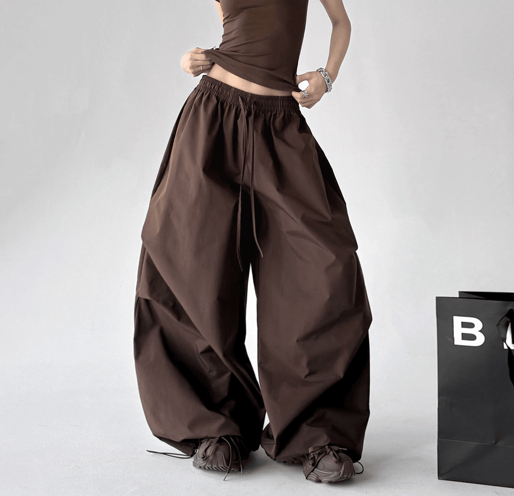 High - Waist Wide - Leg Drawstring Parachute Pants – CT6668 - COPPING THREADS - CT Select