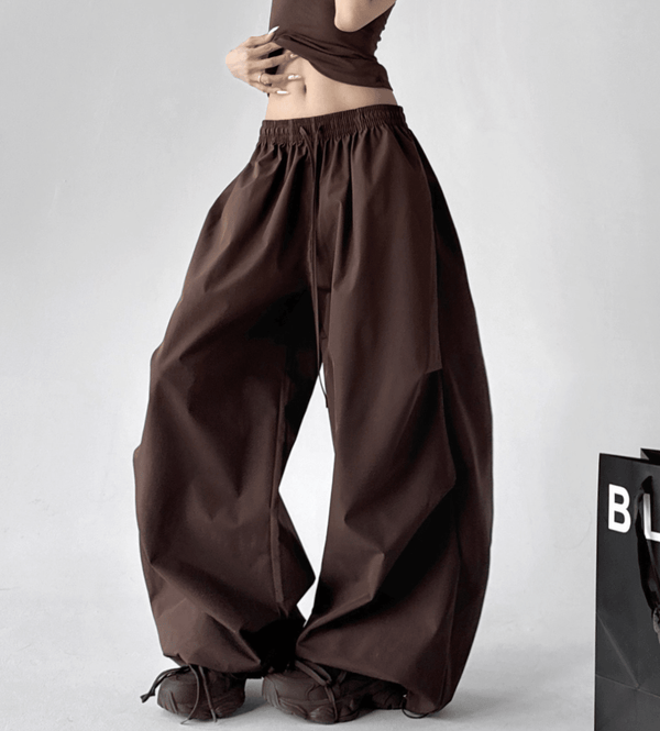 High - Waist Wide - Leg Drawstring Parachute Pants – CT6668 - COPPING THREADS - CT Select