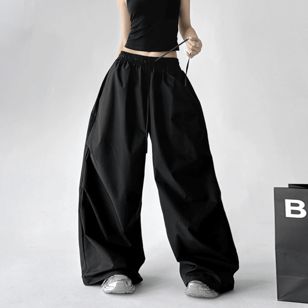 High - Waist Wide - Leg Drawstring Parachute Pants – CT6668 - COPPING THREADS - CT Select