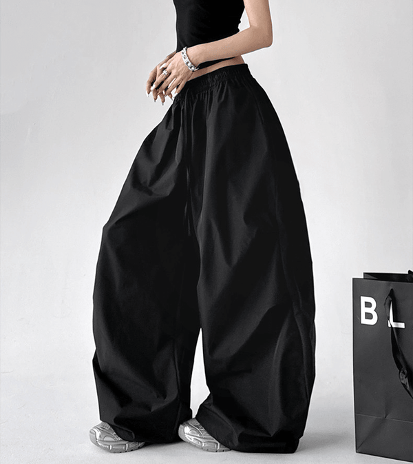 High - Waist Wide - Leg Drawstring Parachute Pants – CT6668 - COPPING THREADS - CT Select
