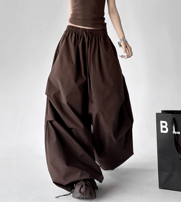High - Waist Wide - Leg Drawstring Parachute Pants – CT6668 - COPPING THREADS - CT Select
