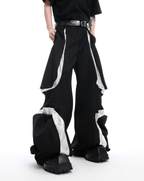 High - Waisted Contrast Panel Wide - Leg Utility Pants - COPPING THREADS - ArguE CulturE