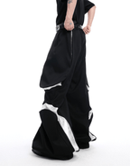 High - Waisted Contrast Panel Wide - Leg Utility Pants - COPPING THREADS - ArguE CulturE